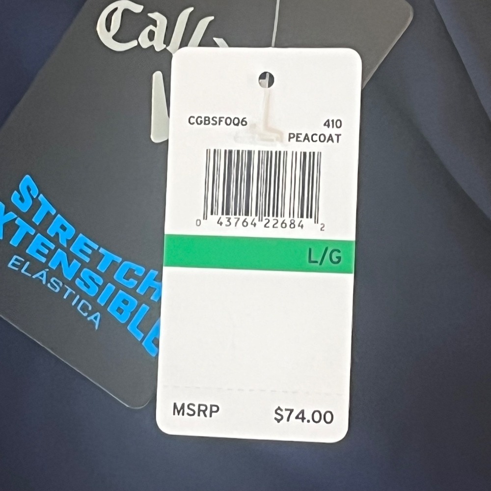 NWT Callaway Shorts Men L Peacock Pull On Zip Fly Stretch Waist Performance Golf - Picture 6 of 9